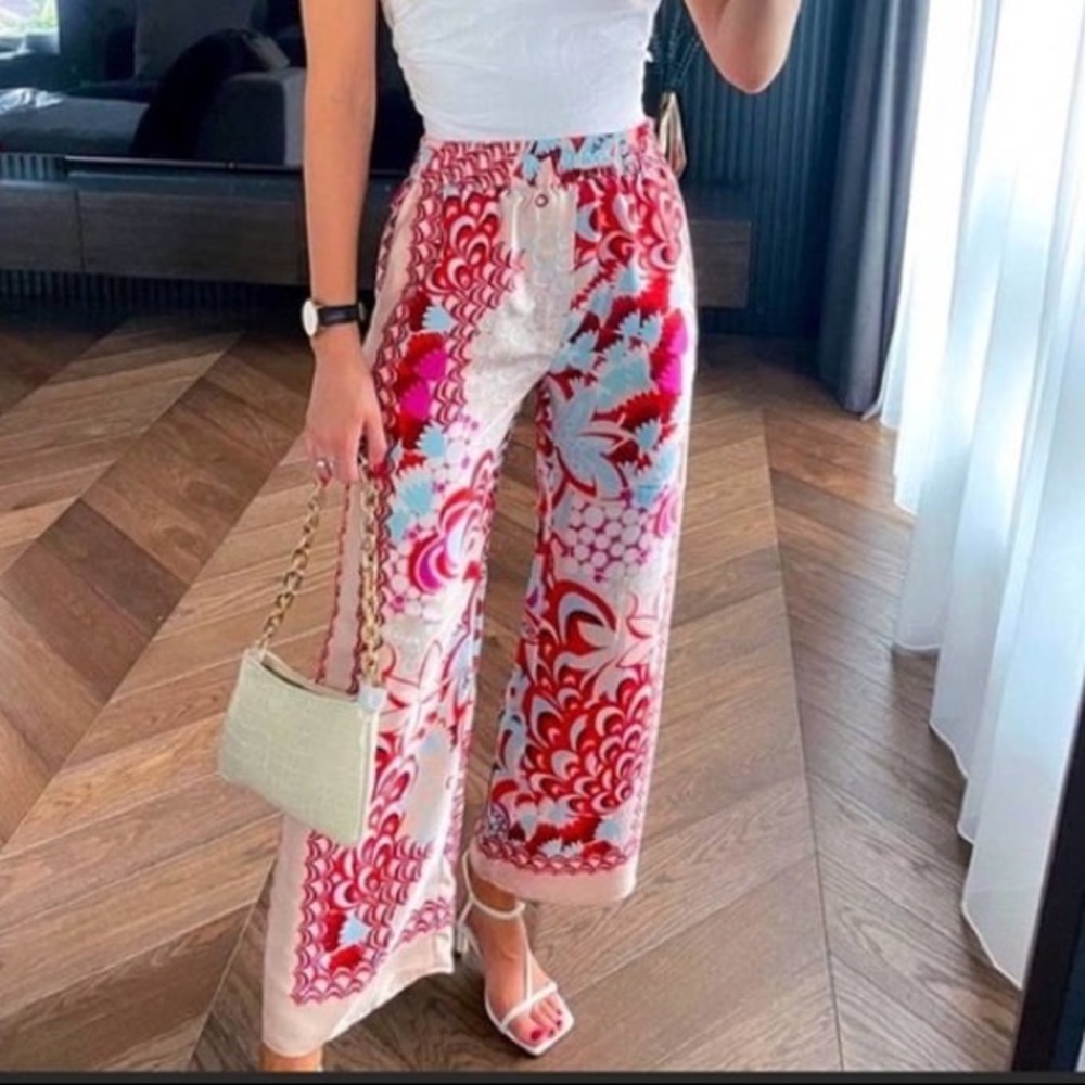 Zara Patchwork Satin Pants - New with tags